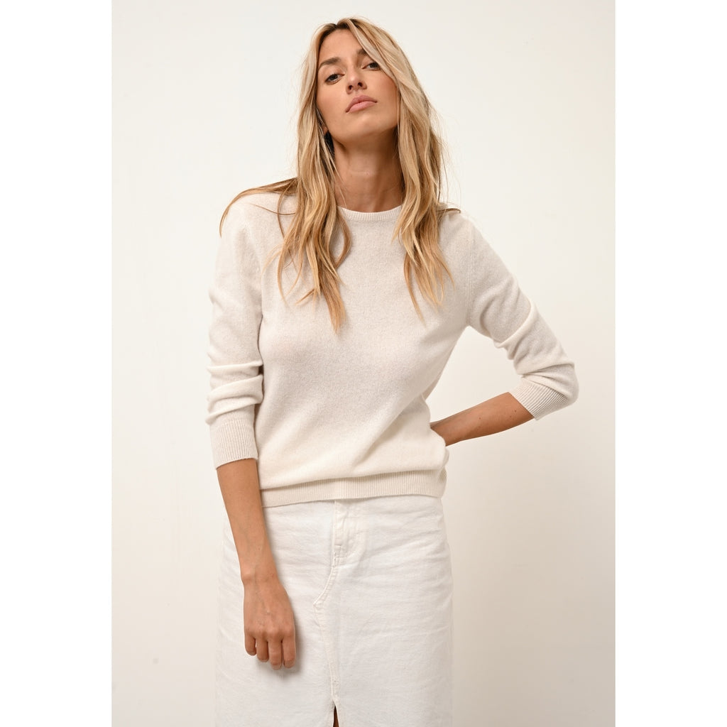 Pull Col Rond Boutonné Dos - Janice - Ivoire