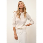 Pull Col Rond Boutonné Dos - Janice - Ivoire