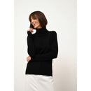 Cashmere Just - Karen Jersey Cuello Redondo - Negro - 100% Cachemira 2 Hilados - Mujer