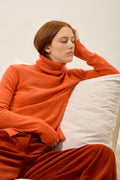 Roll-Neck Jumper - Lexie - Heathered Orange
