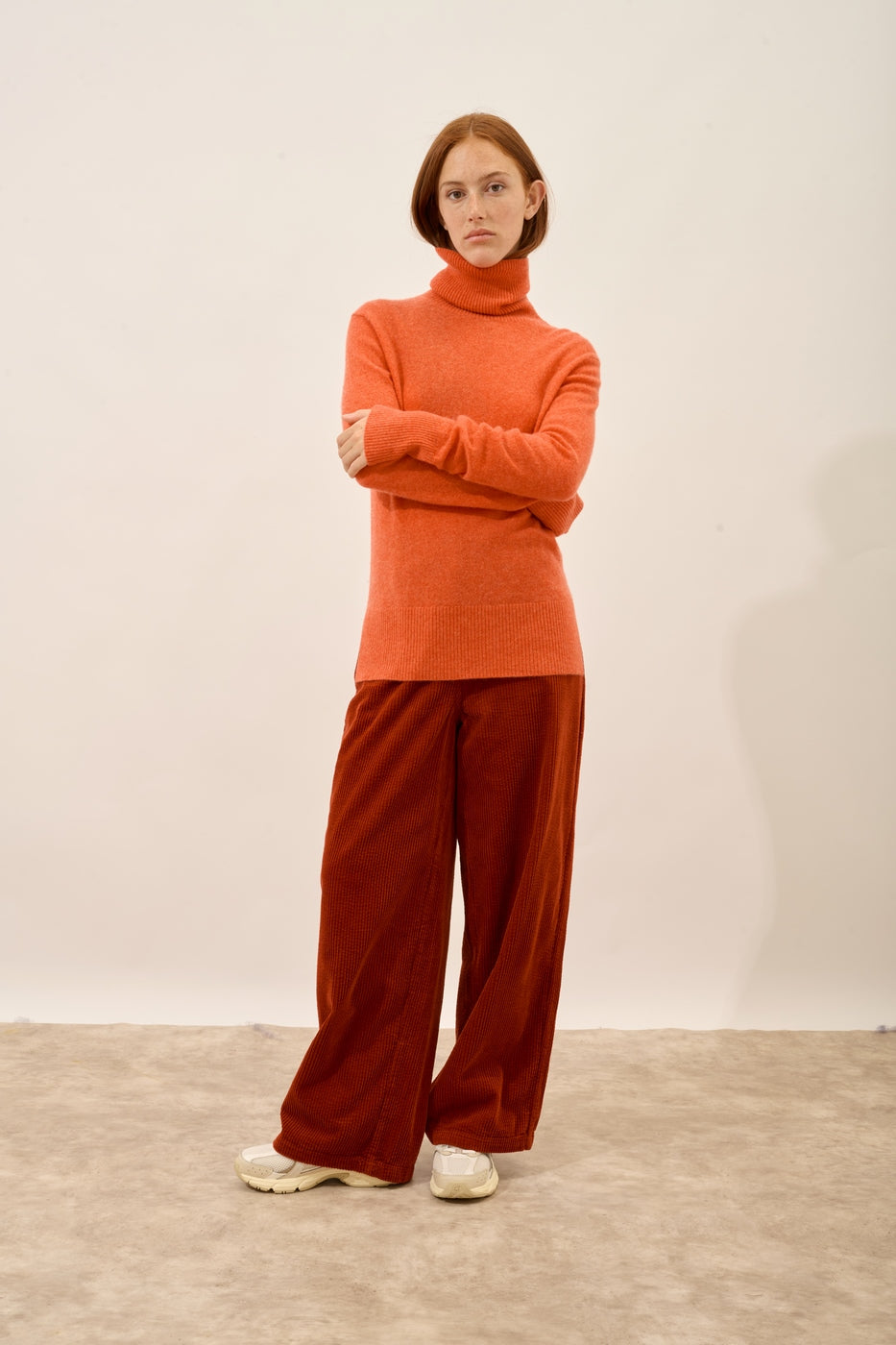 Roll-Neck Jumper - Lexie - Heathered Orange