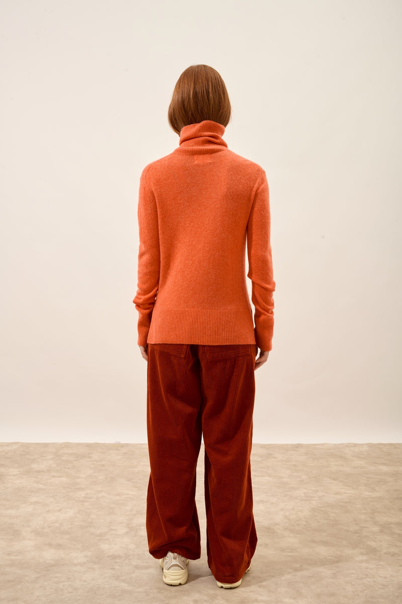 Pull Col Roulé - Lexie - Orange Chiné