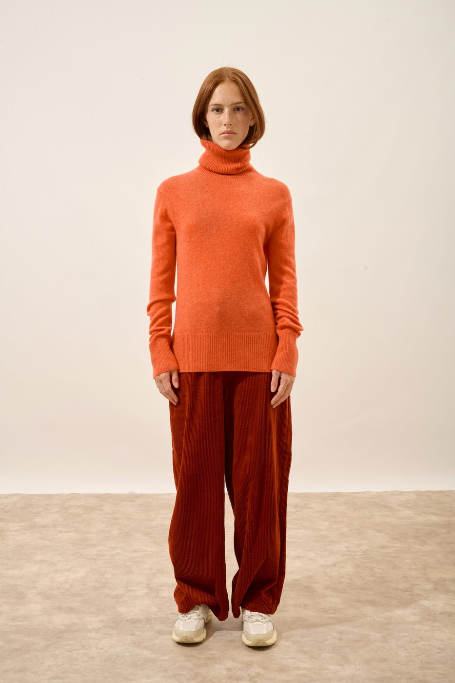 Roll-Neck Jumper - Lexie - Heathered Orange