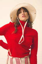 Jersey Cuello Vuelto - Lexie - Rojo