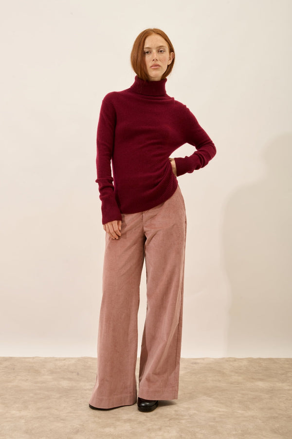 Roll-Neck Jumper - Lexie - Burgundy
