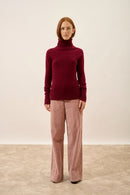 Jersey de cuello alto - Lexie - Burdeos