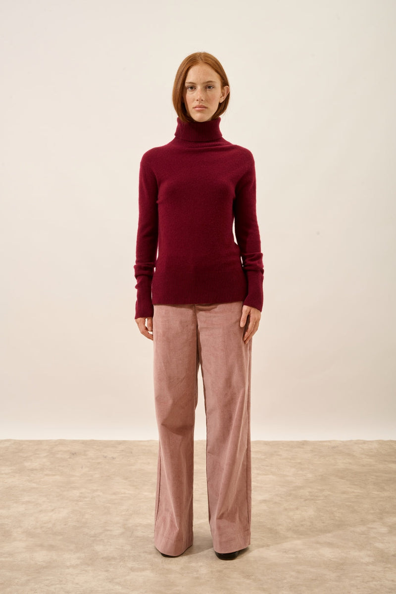 Jersey de cuello alto - Lexie - Burdeos