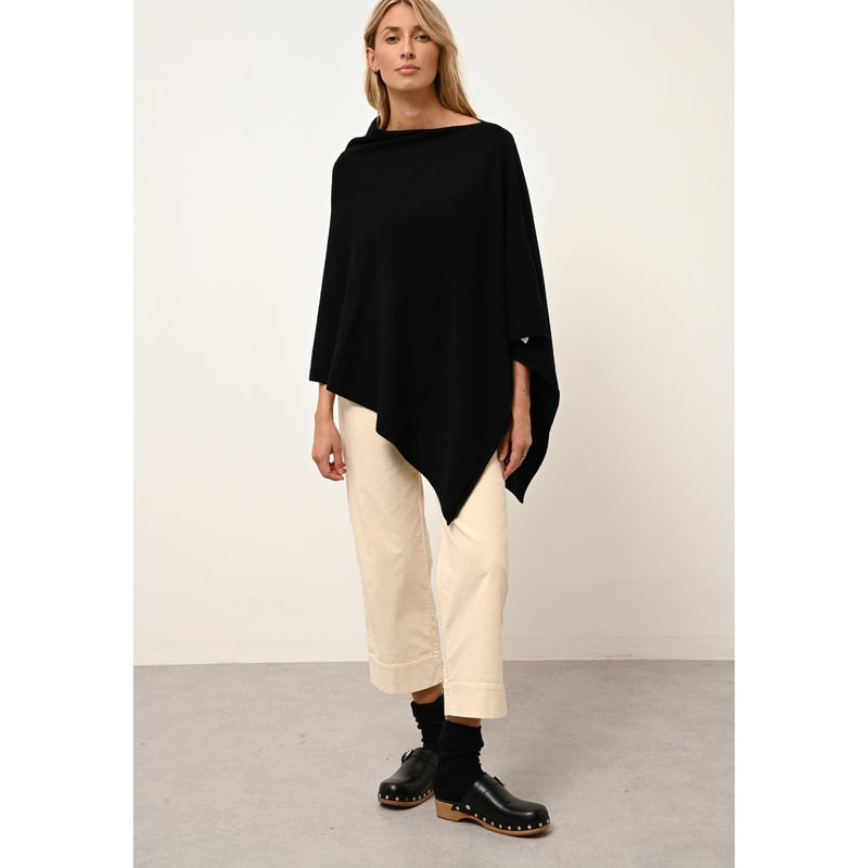 Just Cashmere - Poncho Meredith - Noir - 100% Cachemire 2 Fils - Femme