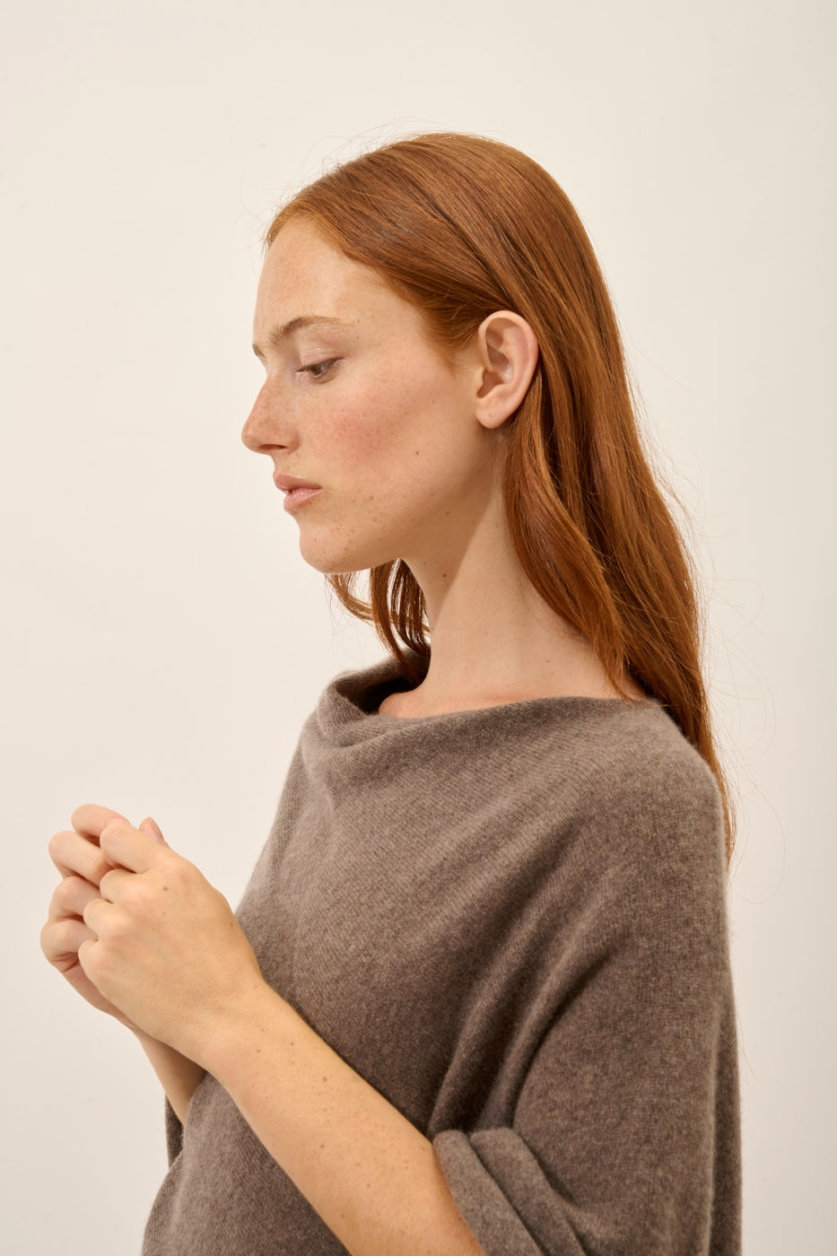Poncho - Meredith - Taupe Chiné