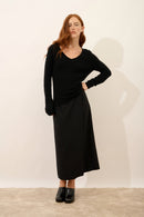 Pull Col V - Joan - Noir