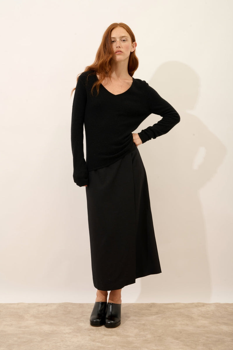 Pull Col V - Joan - Noir