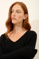 Pull Col V - Joan - Noir