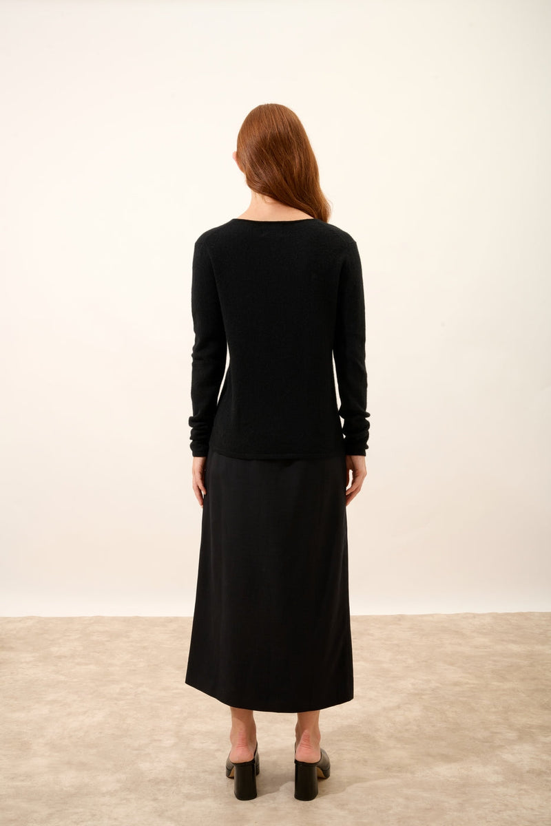 Pull Col V - Joan - Noir
