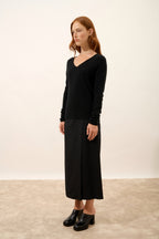 Pull Col V - Joan - Noir