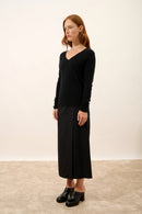 Pull Col V - Joan - Noir