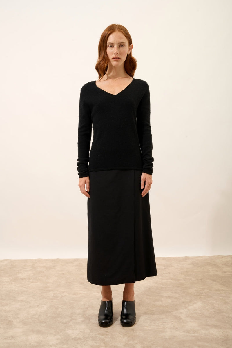 Pull Col V - Joan - Noir