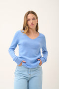 Pull Col V  - Joan - Sky
