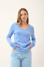 Pull Col V  - Joan - Sky