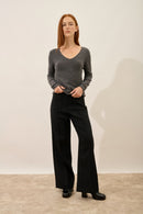 Pull Col V - Joan - Anthracite Chiné