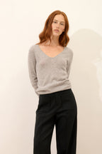 Pull Col V - Joan - Nuage Chiné
