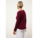 Just Cashmere - Pull Col V  Joan - Bordeaux - 100% Cachemire 2 Fils - Femme