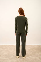 Pull Col V - Joan - Kaki