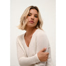 Just Cashmere - Pull Col V  Joan - Ivoire - 100% Cachemire 2 Fils - Femme