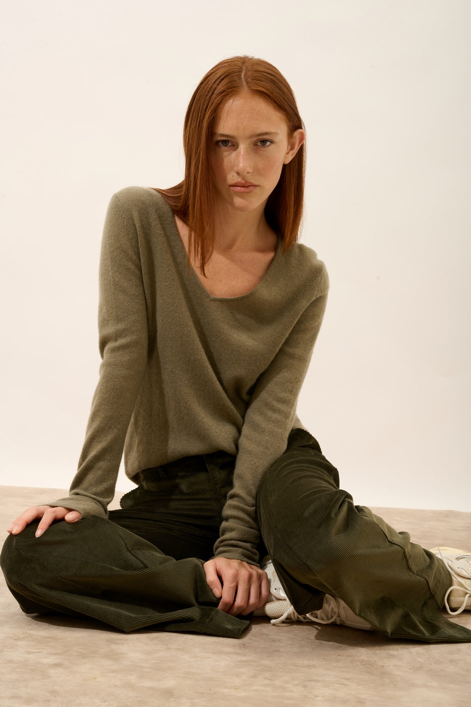 Jersey con Cuello de Pico - Joan - Army