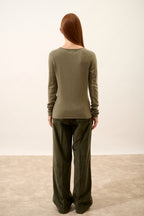 Jersey con Cuello de Pico - Joan - Army