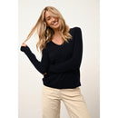 Cashmere Just - Joan Jersey Cuello V - Azul Marino - 100% Cachemira 2 Hilados - Mujer