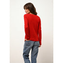 Just Cashmere - Pull Col V Joan Rouge - 100% Cachemire - 2 Fils - Jersey - Femme