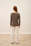Pull Col V - Joan - Taupe Chiné
