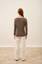 Pull Col V - Joan - Taupe Chiné
