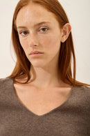 Pull Col V - Joan - Taupe Chiné
