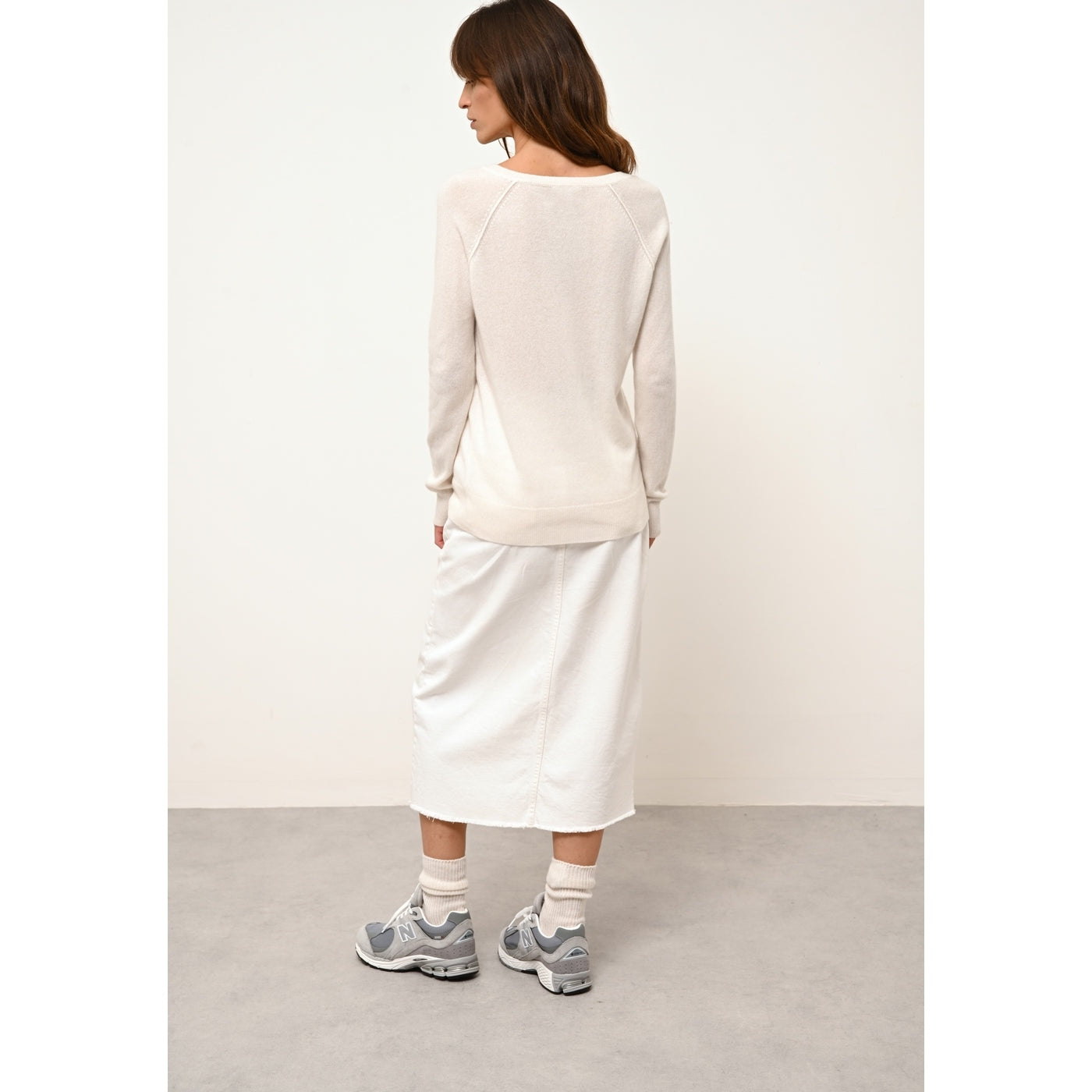 Jersey de Cuello en V - Phoebe - Marfil