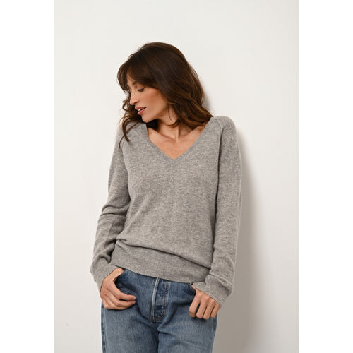 Cashmere Just - Phoebe Jersey Cuello V - ChinÉ Cloud - 100% Cachemira 2 Hilados - Mujer