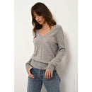 Just Cashmere - Phoebe V-Neck Sweater - Chinese Cloud - 100% Cashmere 2 Threads - Woman