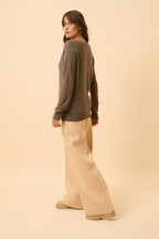 Jersey Cuello Pico - Phoebe - Taupe Chiné
