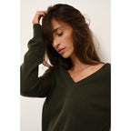 Jersey de Cuello en V - Phoebe - Kaki