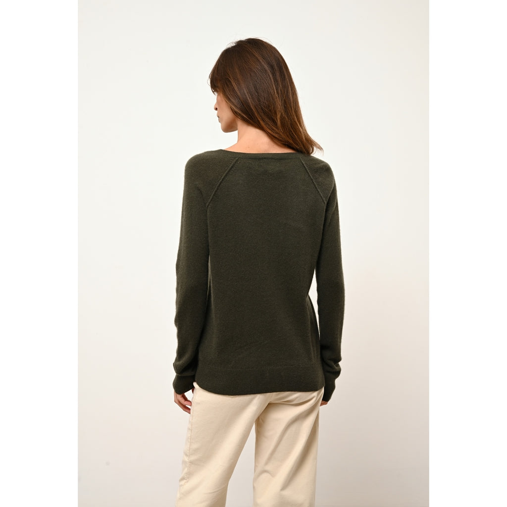 Jersey de Cuello en V - Phoebe - Kaki