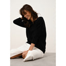 Just Cashmere - Pull Chauve Souris Rebecca Noir - 100% Cachemire - 2 Fils - Jersey - Femme