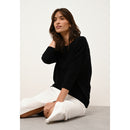 Just Cashmere - Pull Chauve Souris Rebecca Noir - 100% Cachemire - 2 Fils - Jersey - Femme