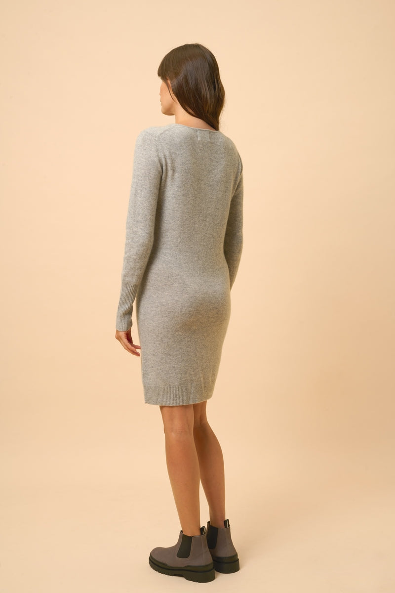 Vestido Cuello Redondo - Susan - Gris Nube Vigoré