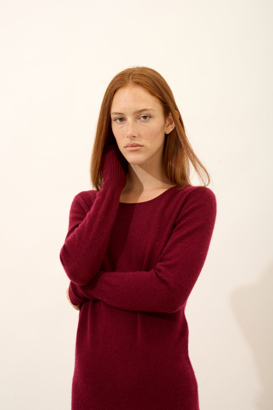 Robe Col Rond - Susan - Bordeaux