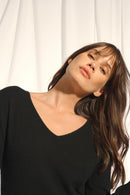 Robe Col V - Tracy - Noir