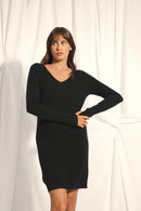 Robe Col V - Tracy - Noir