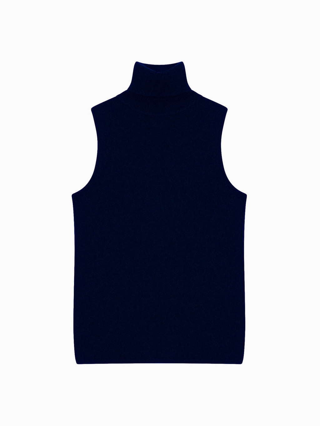 Sleeveless Roll Neck Jumper - Purple - Navy