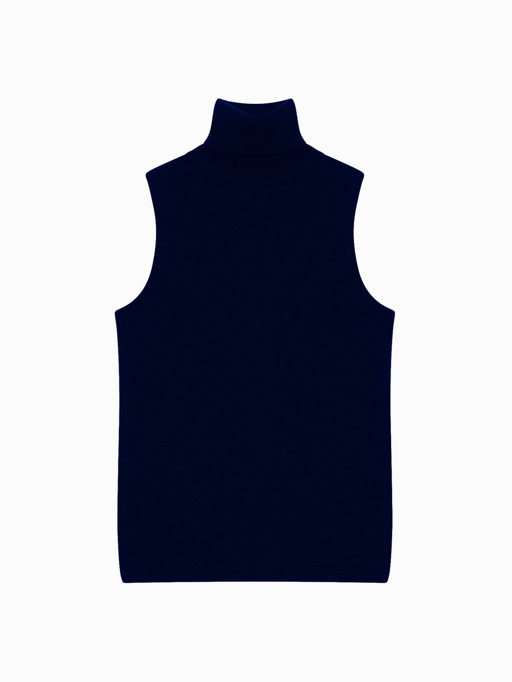 Sleeveless Roll Neck Jumper - Purple - Navy