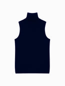Pull Col Roulé Sans Manches - Violet - Navy
