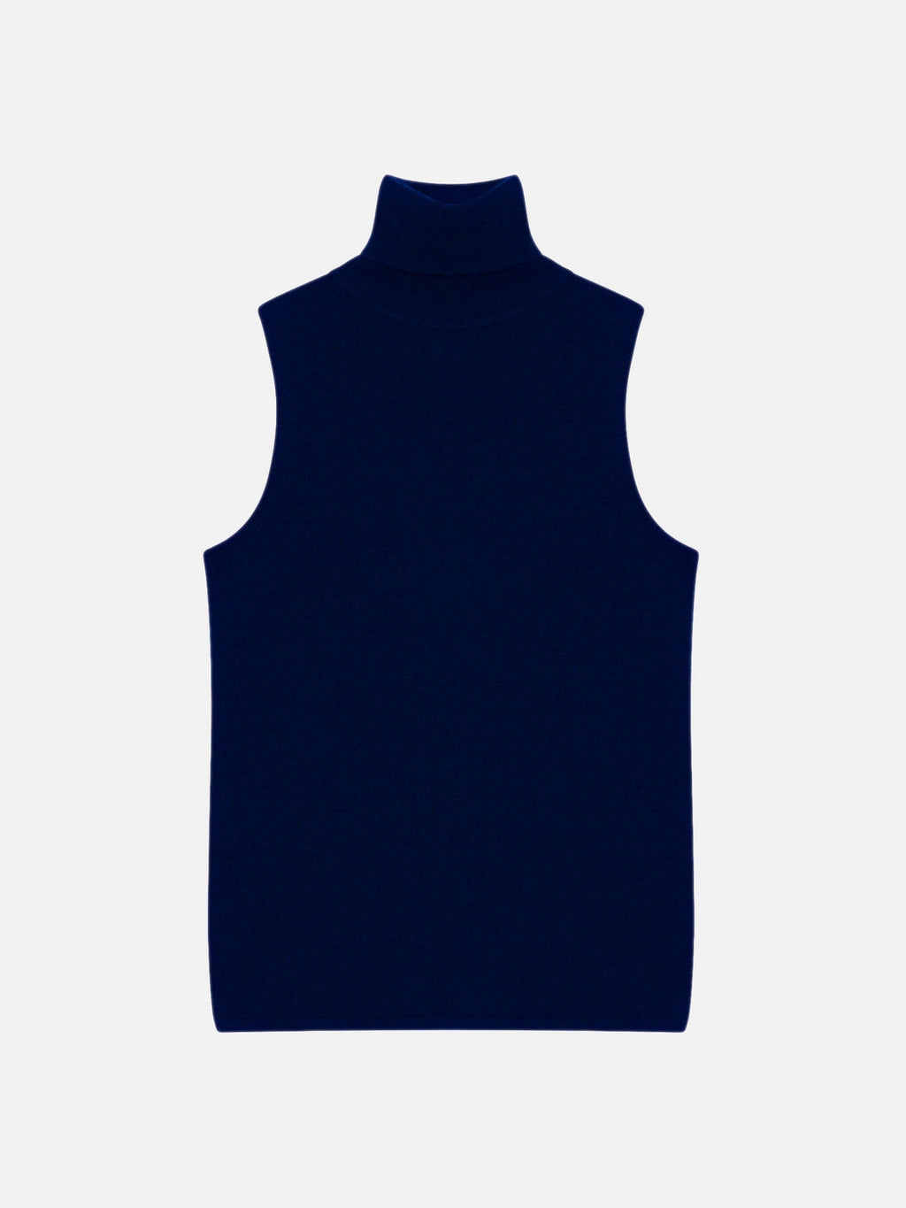 Sleeveless Roll Neck Jumper - Purple - Navy